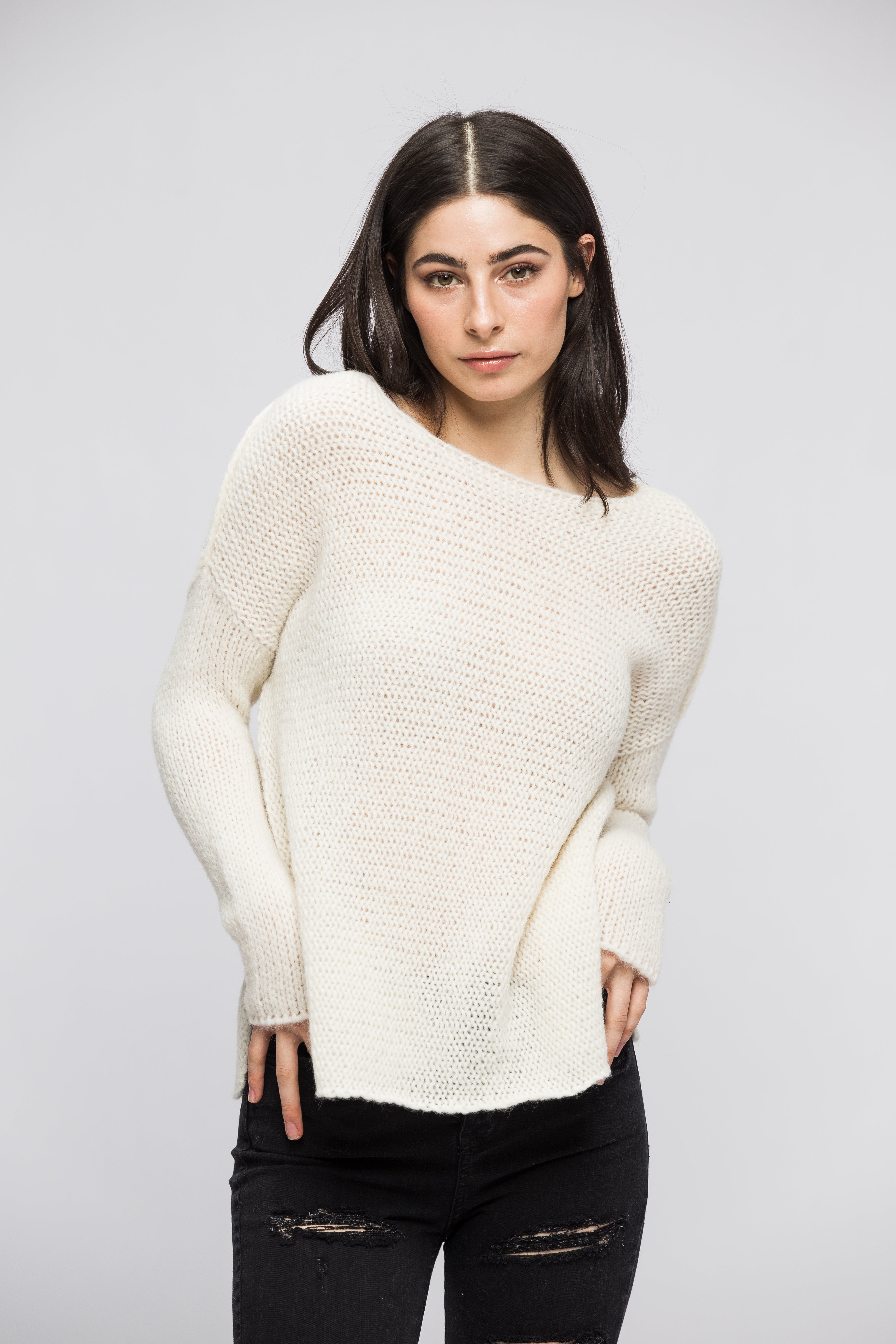 Alpaca Blend Off-White Sweater