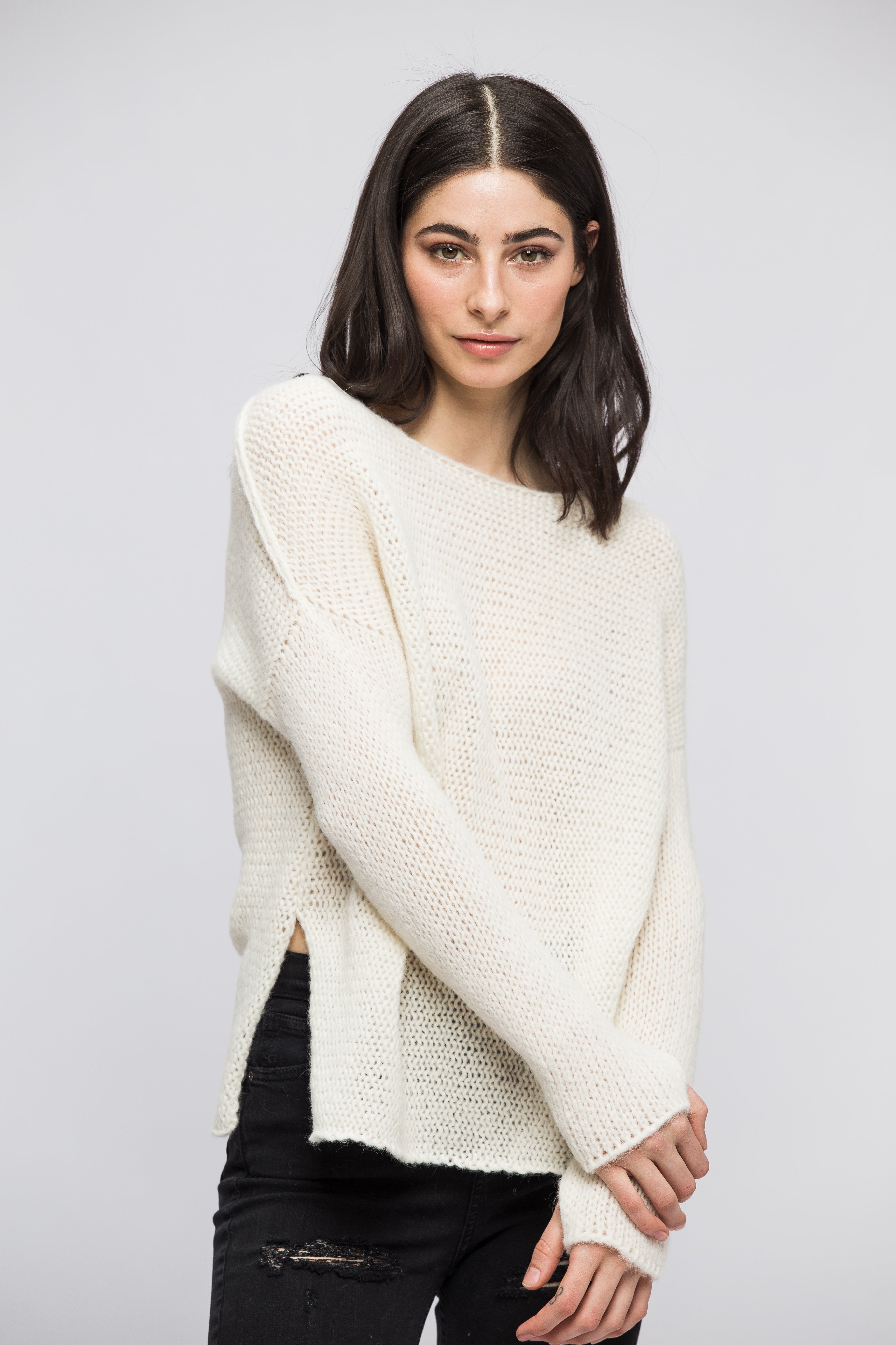 Alpaca Blend Off-White Sweater