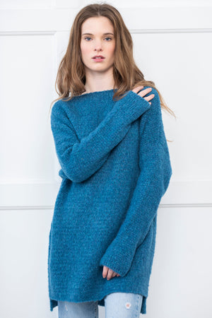 Open image in slideshow, Alpaca Blend Blue or Purple Sweater - 100% alpaca fiber
