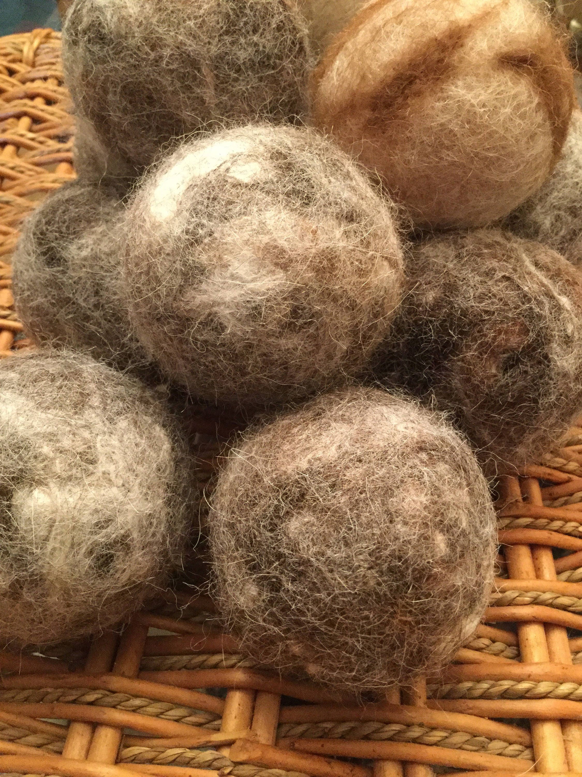 Dryer Balls made from 100% Alpaca Fiber  (set of 3)