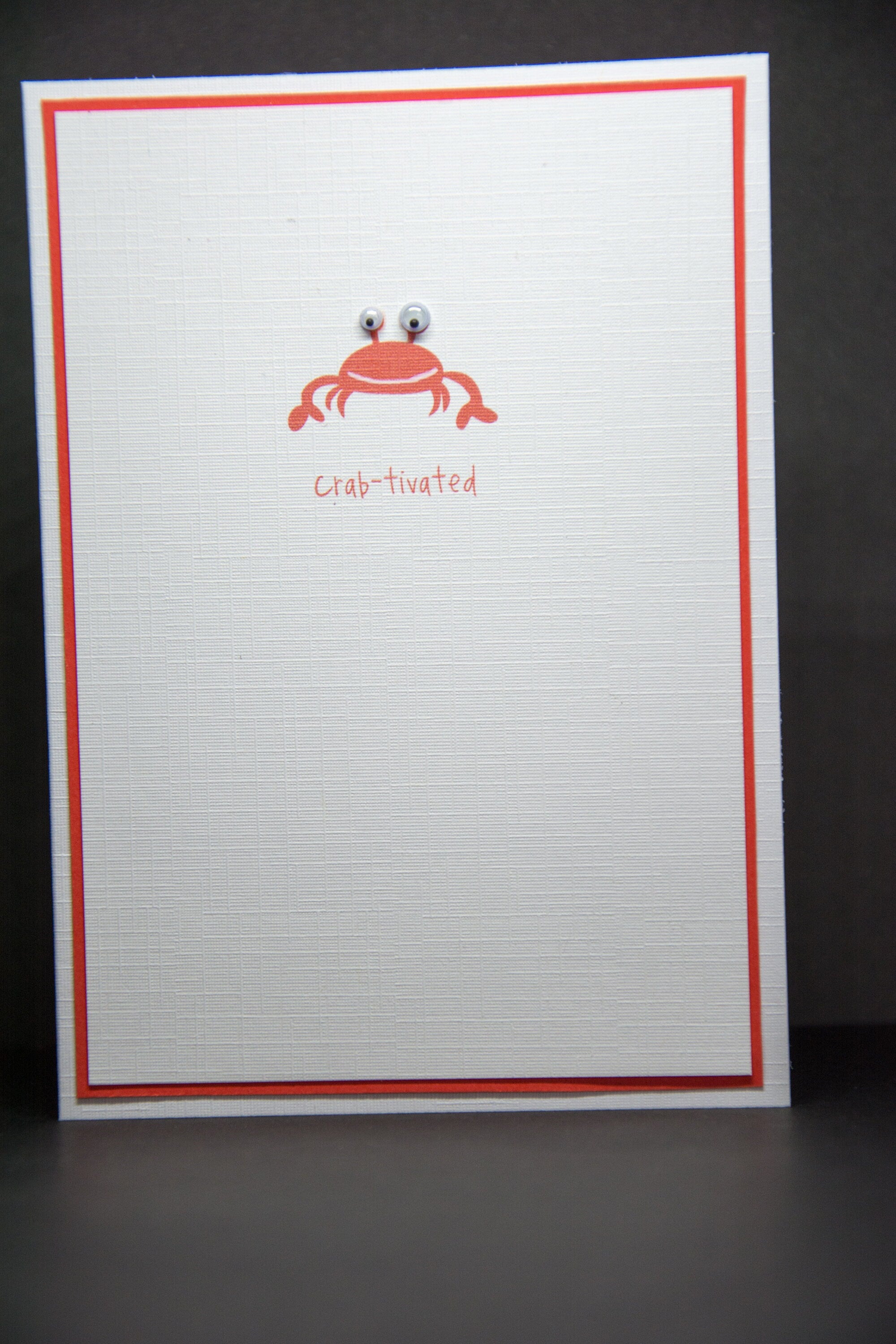Crab-tivated any occasion A6 greetings card, handmade