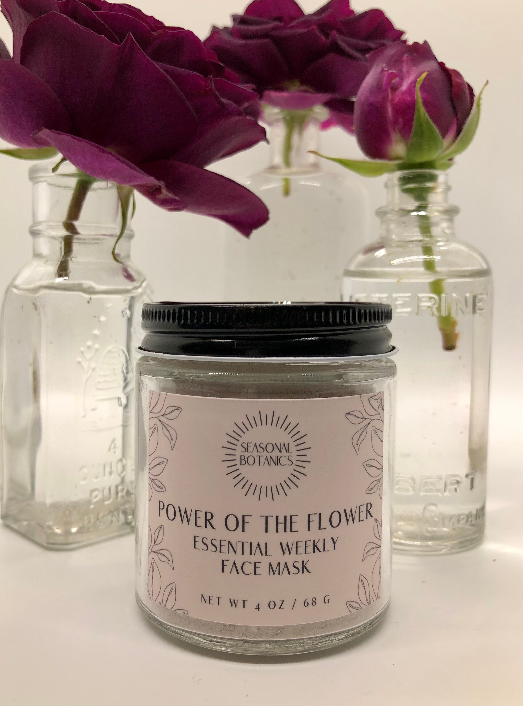 Power of the flower face mask treatment ~ Clay mask, all skin types, antioxidant mask, clear skin, organic & natural skincare