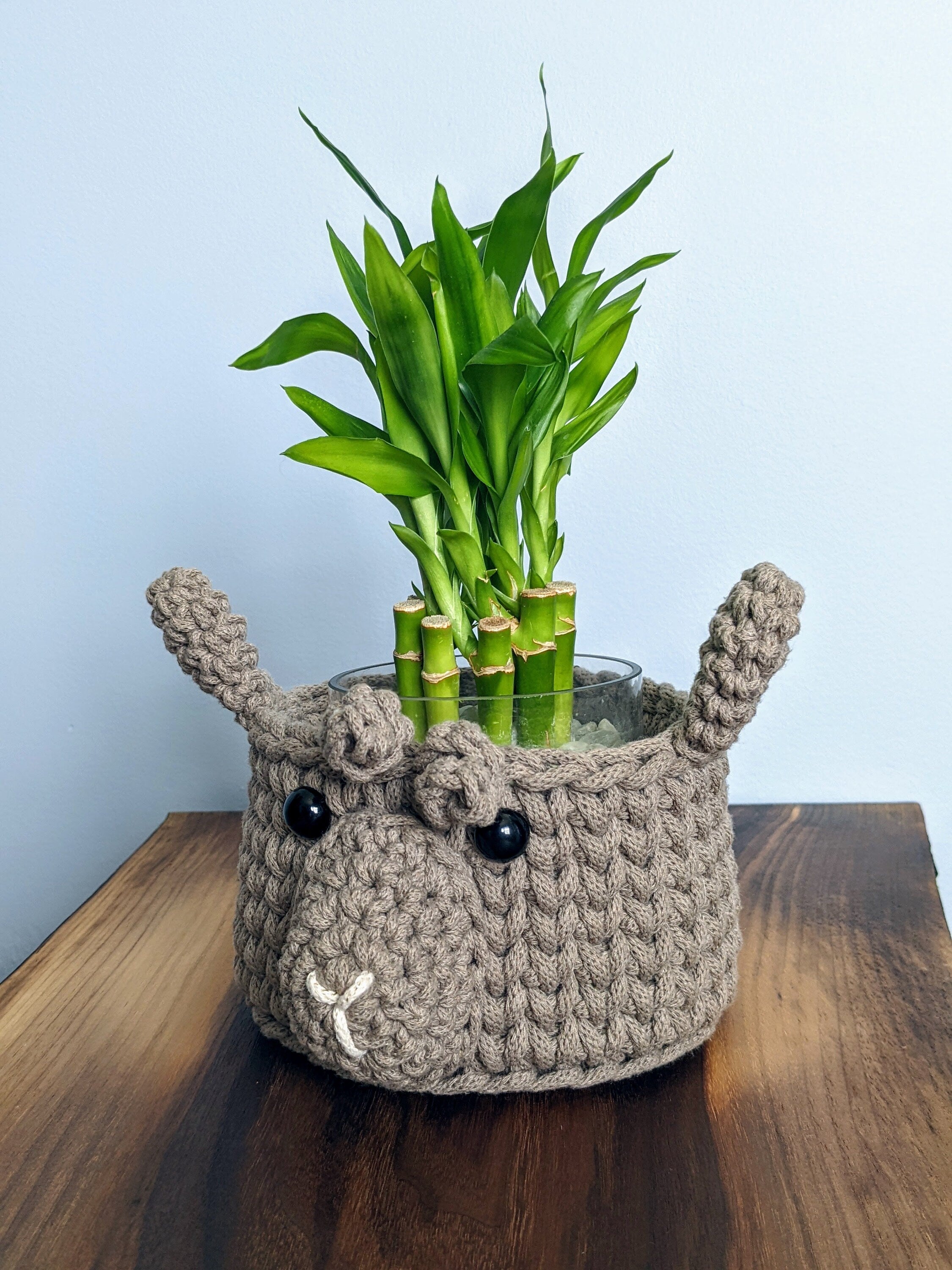 Alpaca Crochet Basket | Small | Coffee