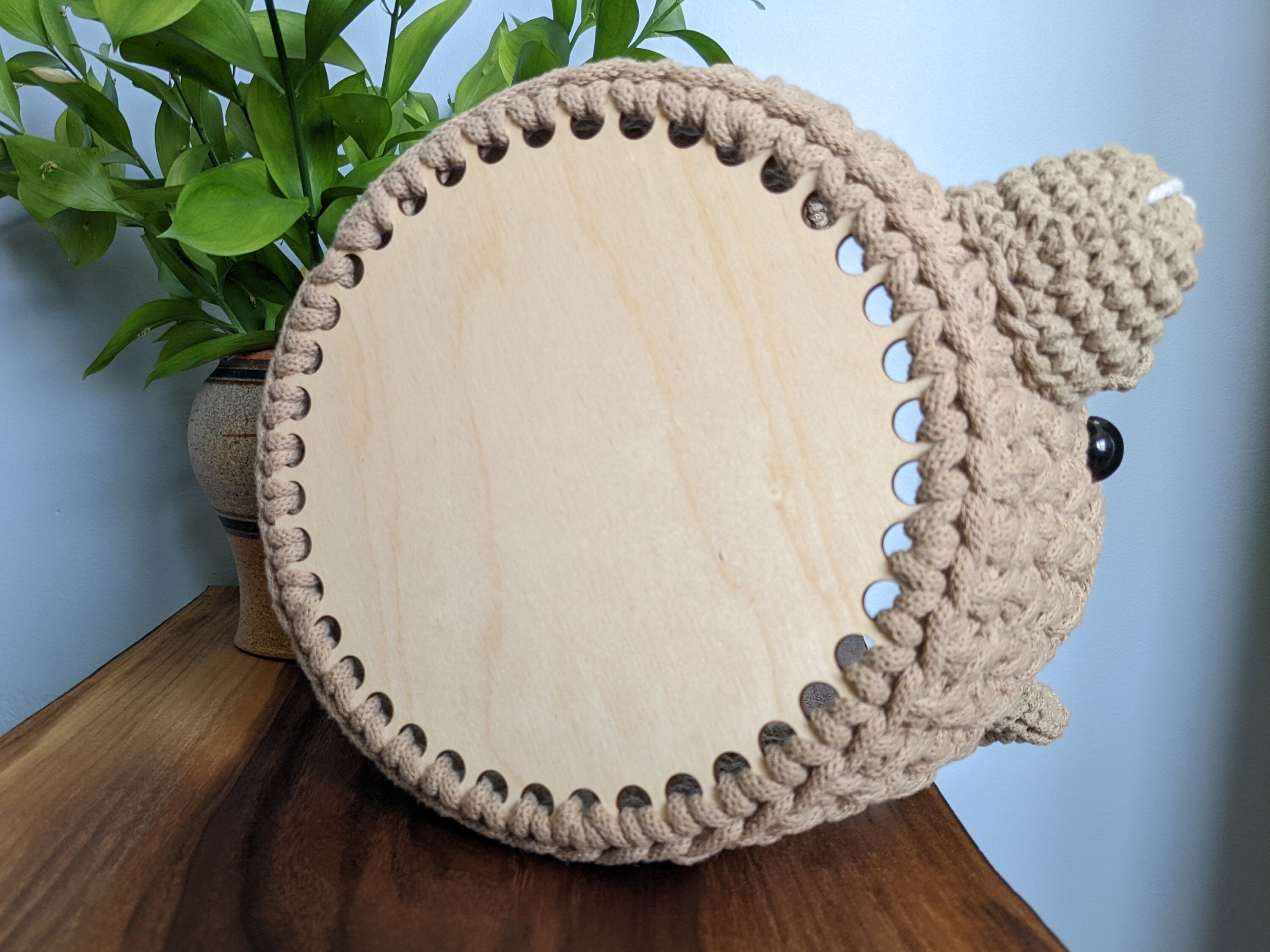 Alpaca Crochet Basket | Textured Medium | Sand