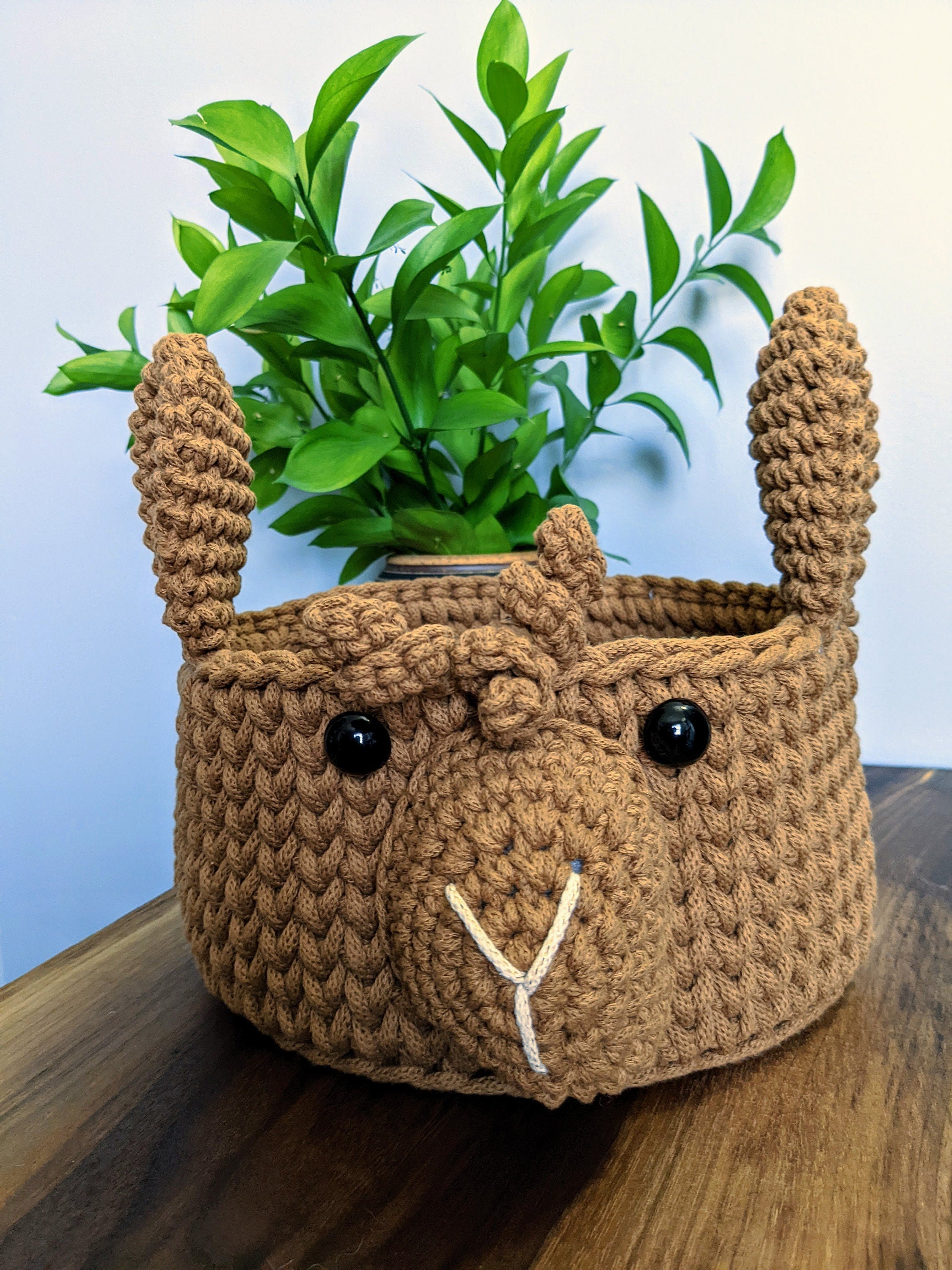 Alpaca Crochet Basket | Large | Caramel